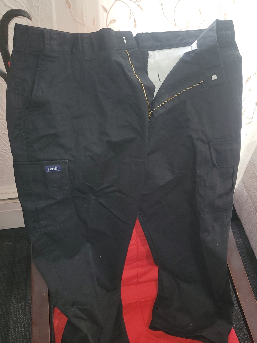 Men's Black Cargo Work Pants with Utility Pockets